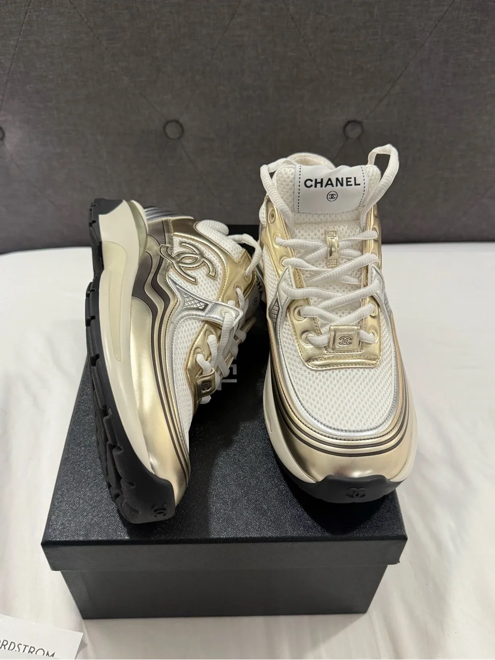 Chanel CC Runner Gold Laminate size 39.5